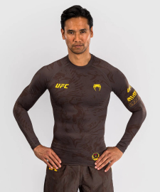 Рашгард UFC Venum FIGHT WEEK 4.0 Mens Long Sleeve Rashguards Dark Brown