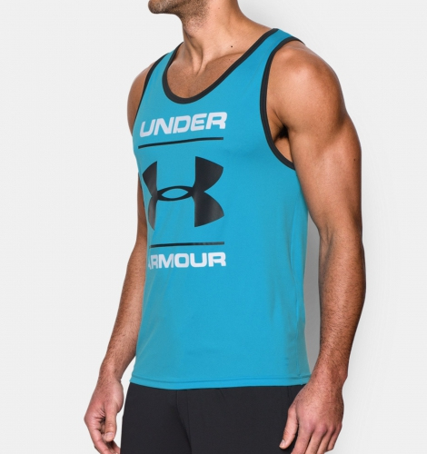 Майка Under Armour Mens Tech Graphic Tank Meridian Blue купити