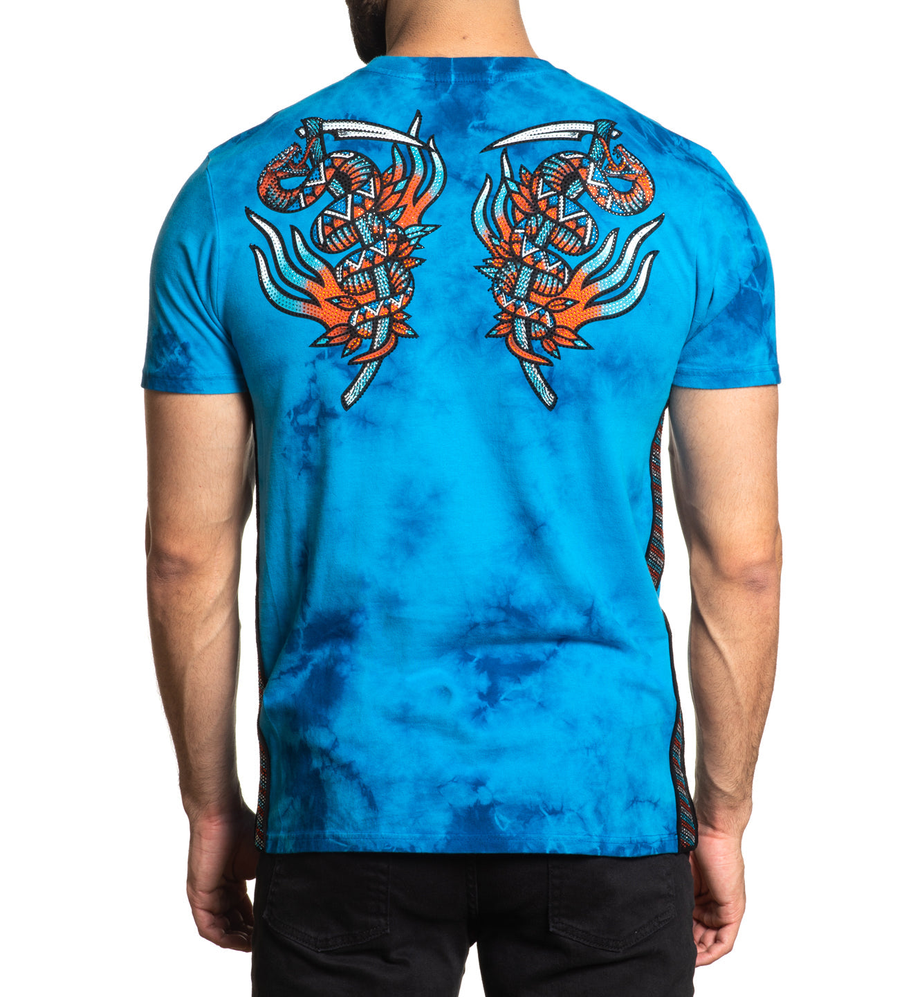 Футболка Affliction Poison Revenge Tee Blue Jay Dark Blue Crystal Wash купити