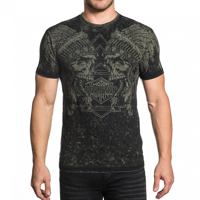 Двухсторонняя футболка Affliction Skull Crusher Reversible T-shirt