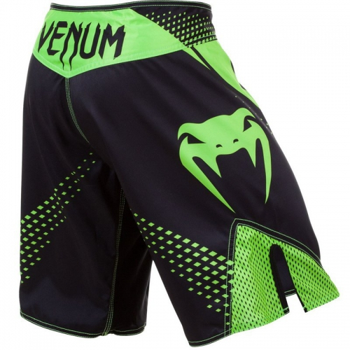 Шорты MMA Venum Hurricane Fight Shorts Black Neo Green цена