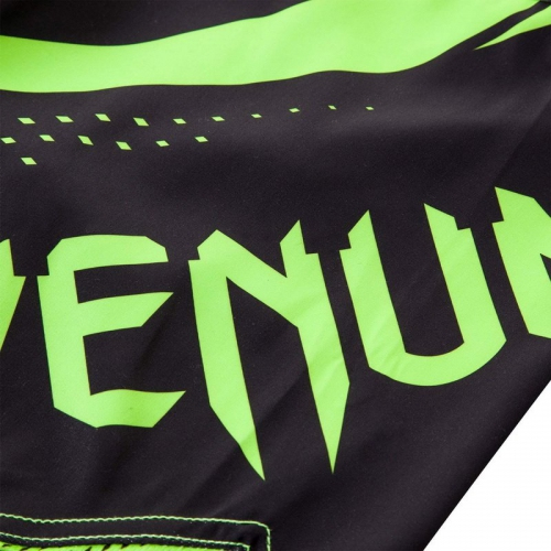 Шорты MMA Venum Hurricane Fight Shorts Black Neo Green где купить