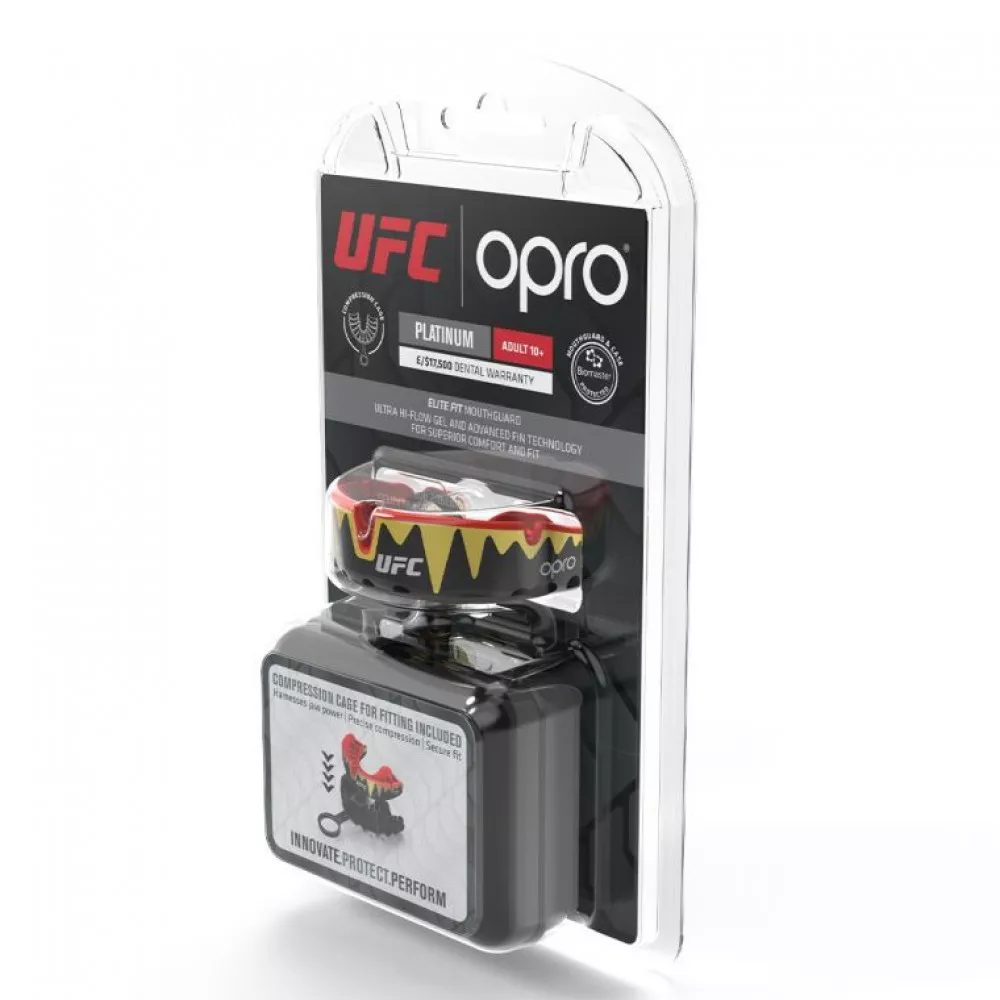 Капа Opro Self Fit Ufc Gen2 Platinum Fangz Black Gold Red ᐉ купить по