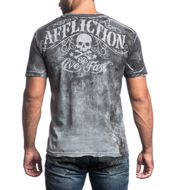Футболка Affliction Decompose LT.Grey Lava Wash T-Shirt, Фото № 2