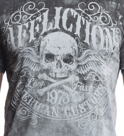 Футболка Affliction Decompose LT.Grey Lava Wash T-Shirt, Фото № 4