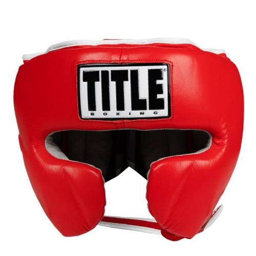 Title Boxing Leather Sparring Headgear Red buy