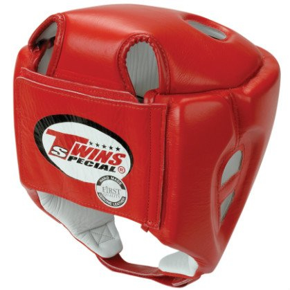 Boxing helmet Twins Head Gear Premium Leather Padded Top Red price