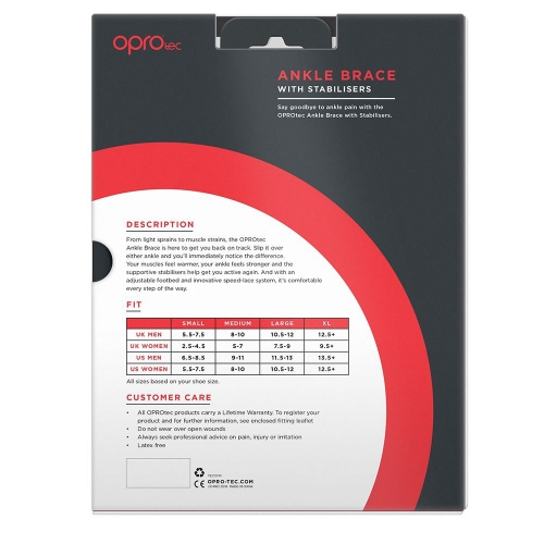 Опора для голеностопа со стабилизаторами OPROtec Ankle Brace with Stabilisers оригинал