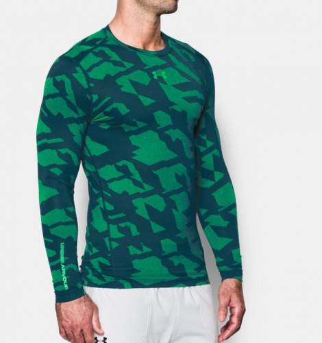 Компресійна футболка Under Armour ColdGear Jacquard Compression Crew Nova Teal ціна
