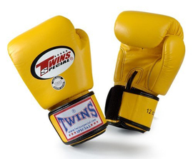 Боксерские перчатки Twins Boxing Gloves Premium Leather Yellow