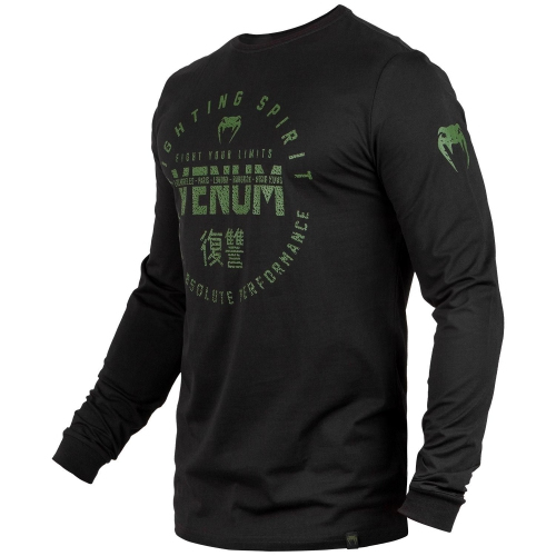 Лонгслів Venum Signature T-shirt Long Sleeves Black Khaki Exclusive ціна