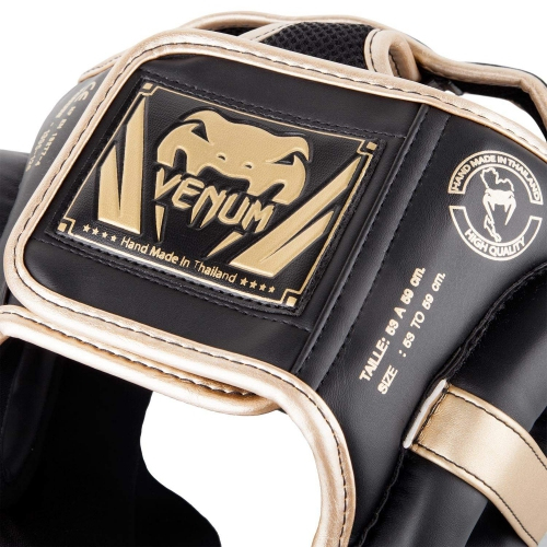 Venum Elite Headgear Black Gold helmet size