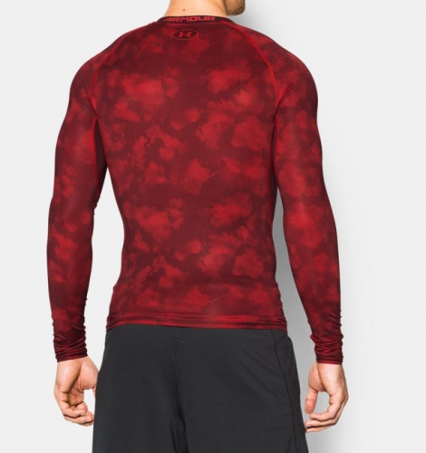 Компрессионная футболка Under Armour Printed Long Sleeve Compression Shirt Red купить