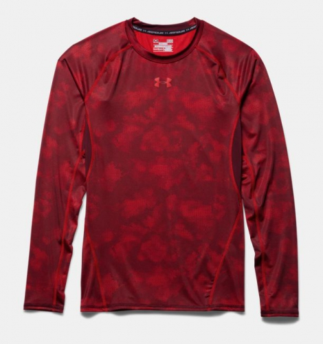 Компрессионная футболка Under Armour Printed Long Sleeve Compression Shirt Red фото