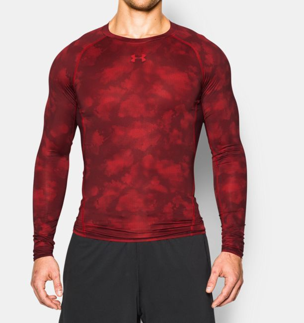 Компрессионная футболка Under Armour Printed Long Sleeve Compression Shirt Red