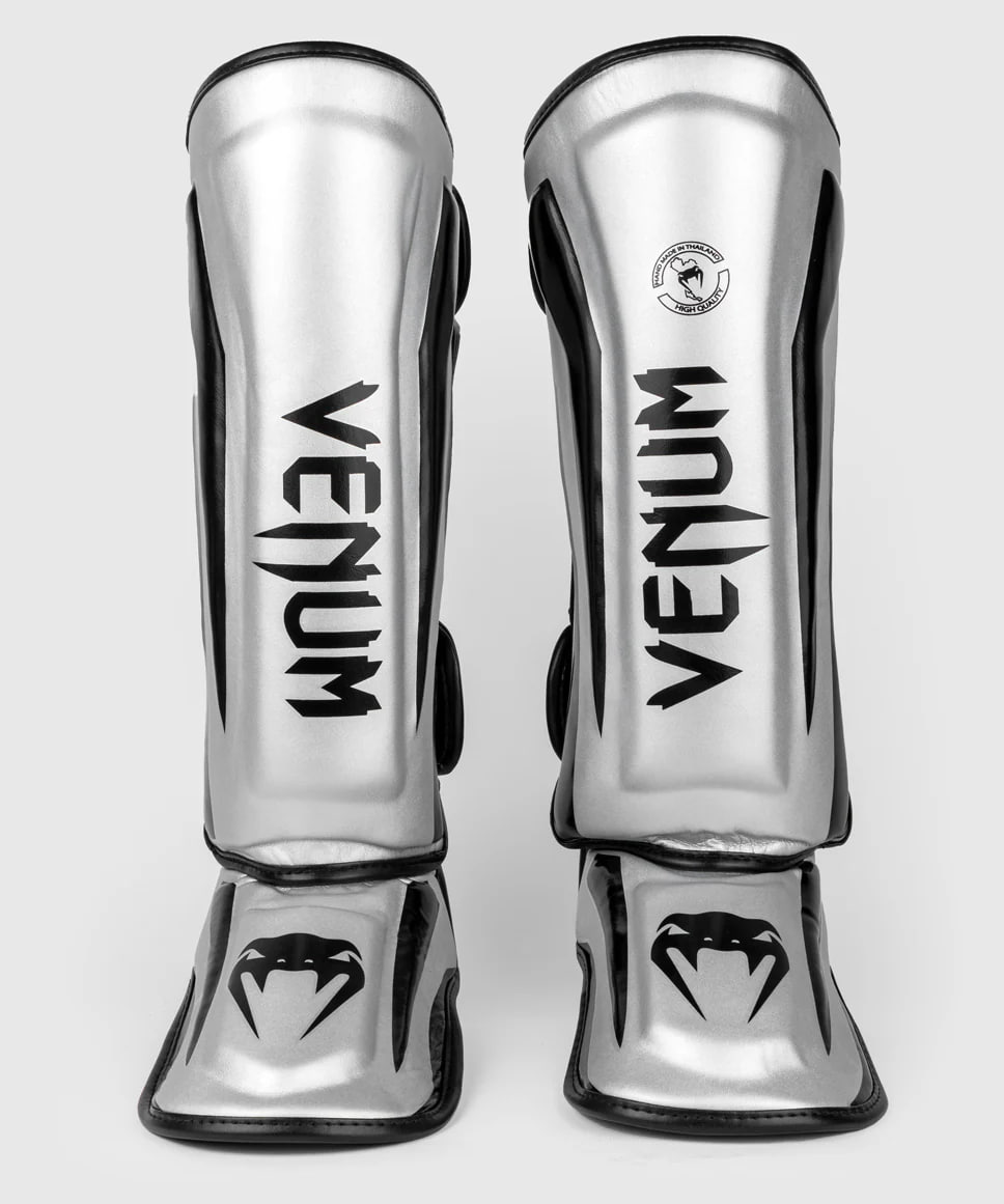 Venum Elite Standup Shinguard Silver Black