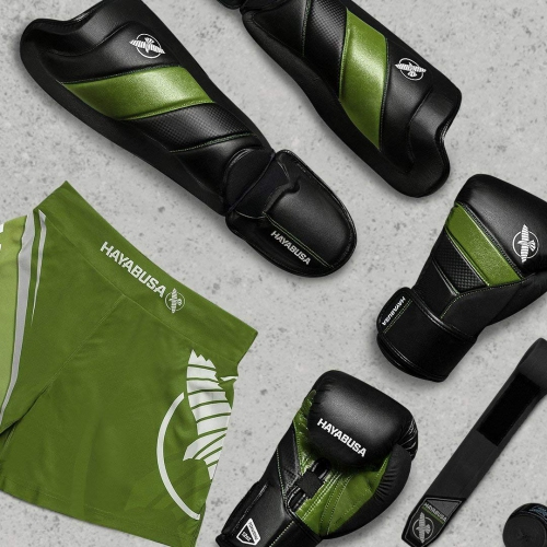 Захист гомілки Hayabusa T3 Striking Shinguards Black Green фото