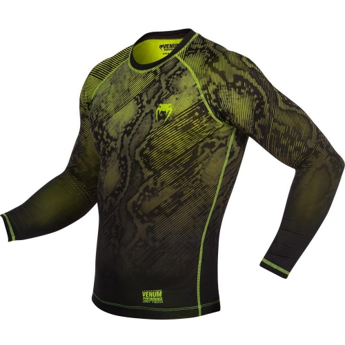 Venum Fusion Compression T-shirt Black Yellow Long Sleeves buy