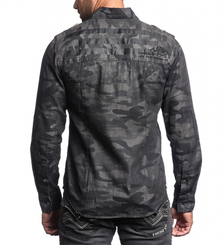 Мужская рубашка Affliction Stone Sinners Black Camo ціна