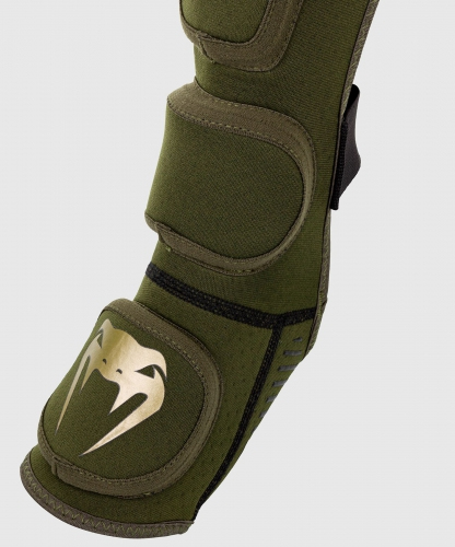 Venum Kontact Evo Shinguards Khaki Gold leg protection original