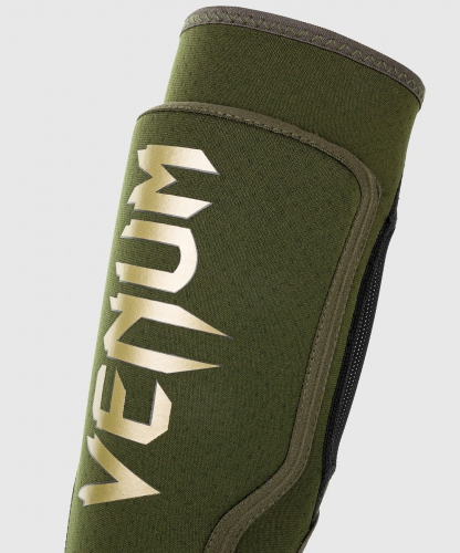 Venum Kontact Evo Shinguards Khaki Gold leg protection size