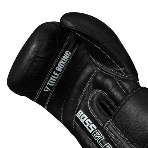 Боксерские перчатки Title Boss Black Leather Bag Gloves  ціна