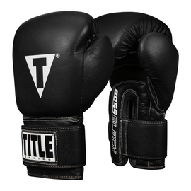 Боксерские перчатки Title Boss Black Leather Bag Gloves 