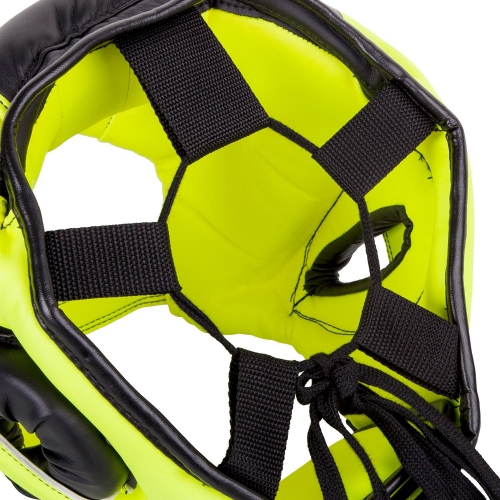Боксерский шлем Venum Elite Iron Headgear Neo Yellow размер