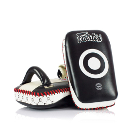 Fairtex Curved Kick Pads Small Black White