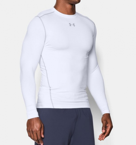 Компрессионная футболка Under Armour ColdGear® Armour Compression Crew Long Sleeve White купити