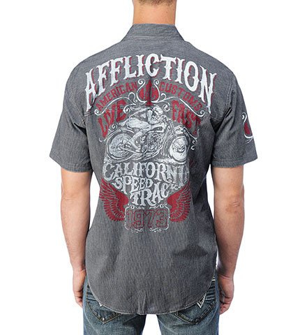 Mens shirt Affliction Supercharged Short Sleeve Woven buy