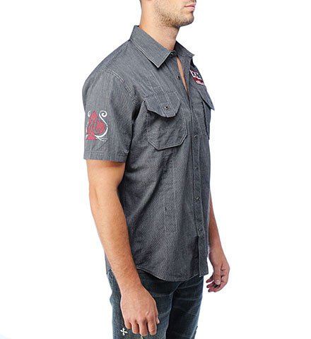 Mens shirt Affliction Supercharged Short Sleeve Woven photo