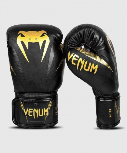 Боксерские перчатки Venum Impact Boxing Gloves Gold Black купить