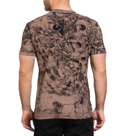 Reversible Affliction Duster Black Brown Lava Wash T-shirt photo