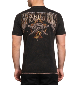 Reversible Affliction Duster Black Brown Lava Wash T-shirt price