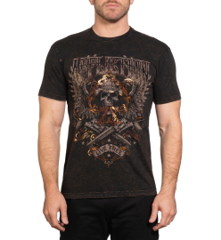 Двостороння футболка Affliction Duster Black Brown Lava Wash