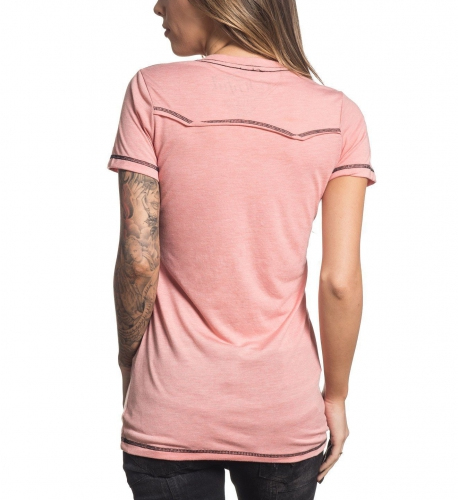 Жіноча футболка Sinful By Affliction Rosita Heaher Salmon купити