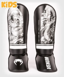 Защитa голени для детей Venum YKZ21 Shin Guards For Kids Black White