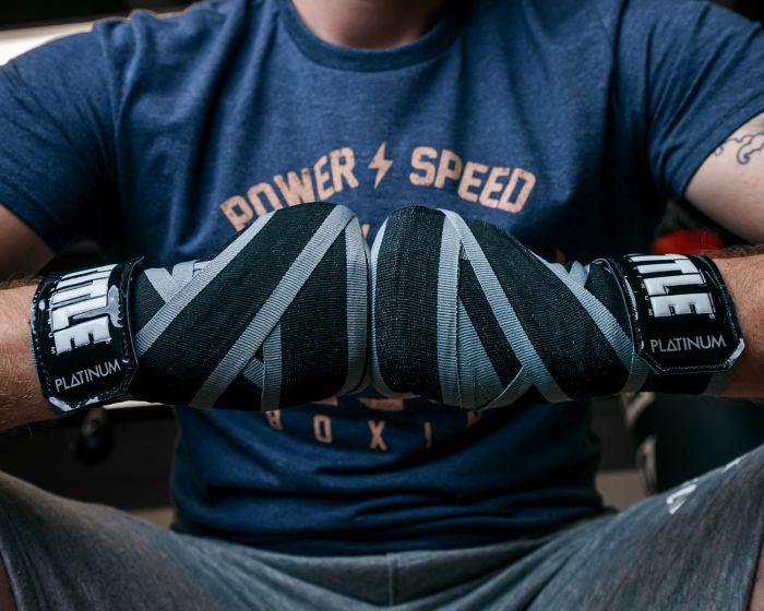 Бинти Title Platinum 180” Semi Elastic Hand Wraps Black Silver ціна