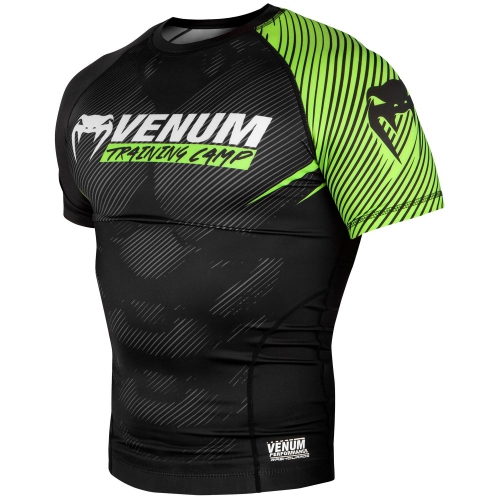 Рашгард Venum Training Camp 2.0 Rashguard Short Black Neo Yellow ціна