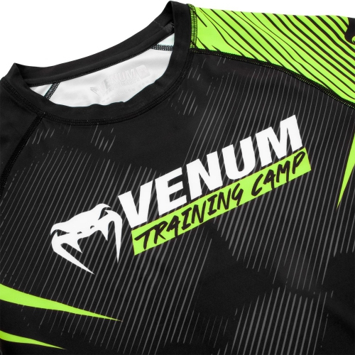 Рашгард Venum Training Camp 2.0 Rashguard Short Black Neo Yellow оригінал