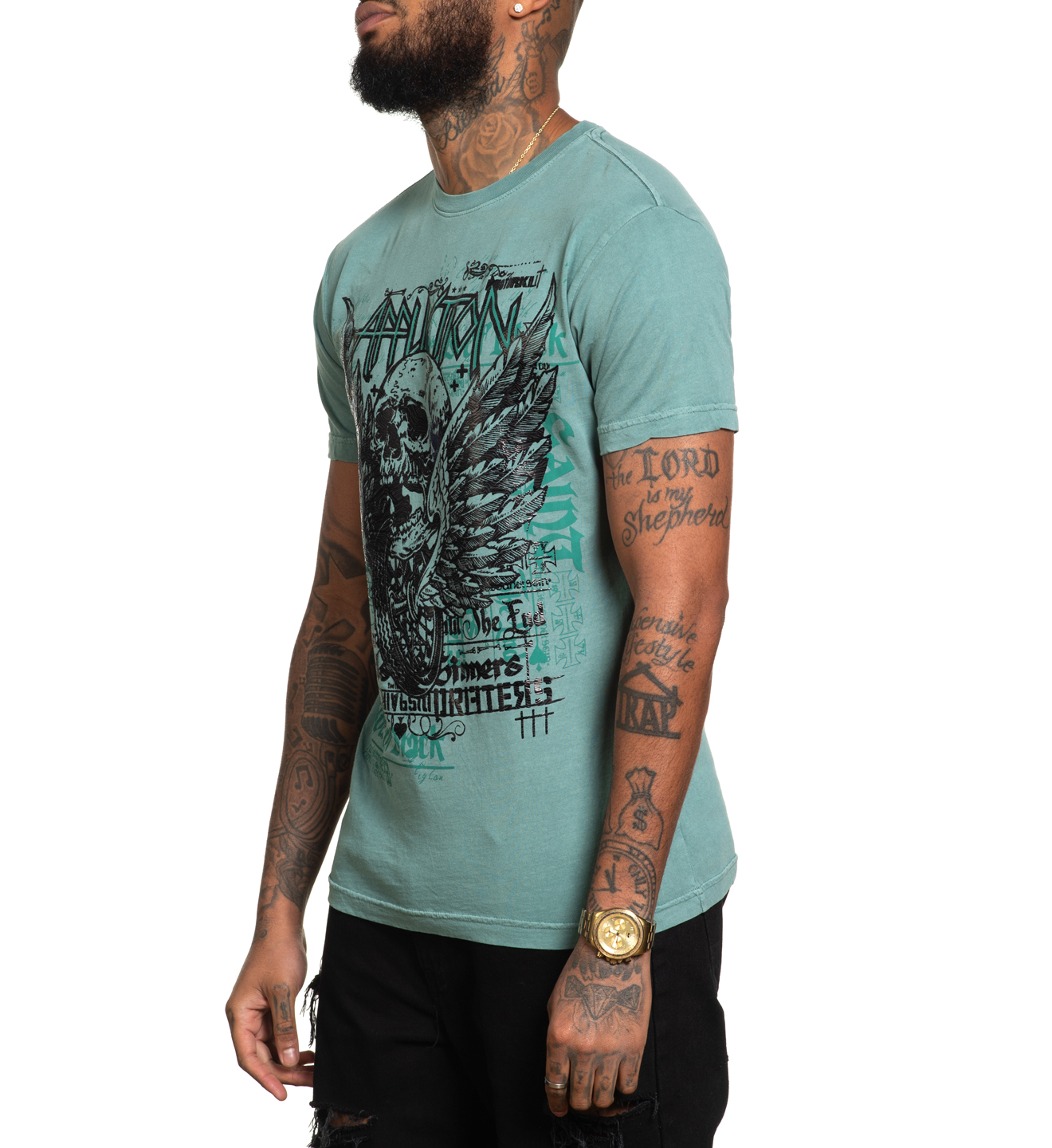 Футболка Affliction Eastvale Mob T-shirt Trellis Pigment Dye фото