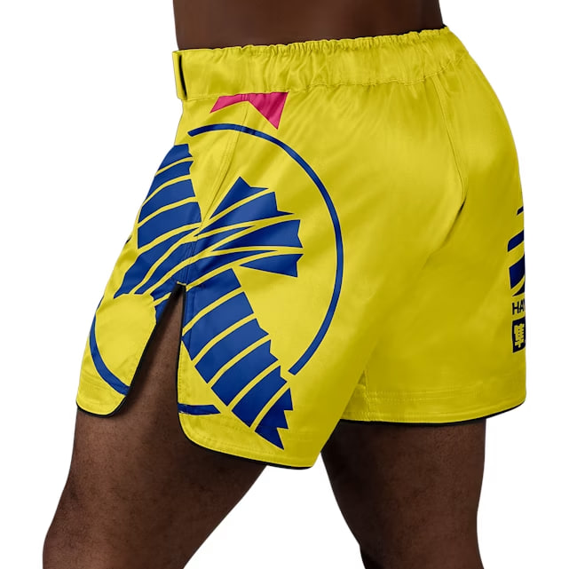 Шорты для MMA Mid-Thigh Icon Fight Shorts Yellow /Blue цена
