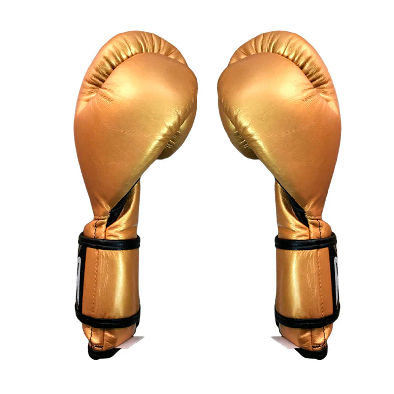 Боксерские перчатки Cleto Reyes Leather Contact Closure Gloves Gold купить
