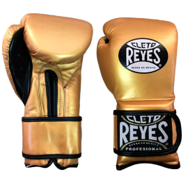 Боксерские перчатки Cleto Reyes Leather Contact Closure Gloves Gold