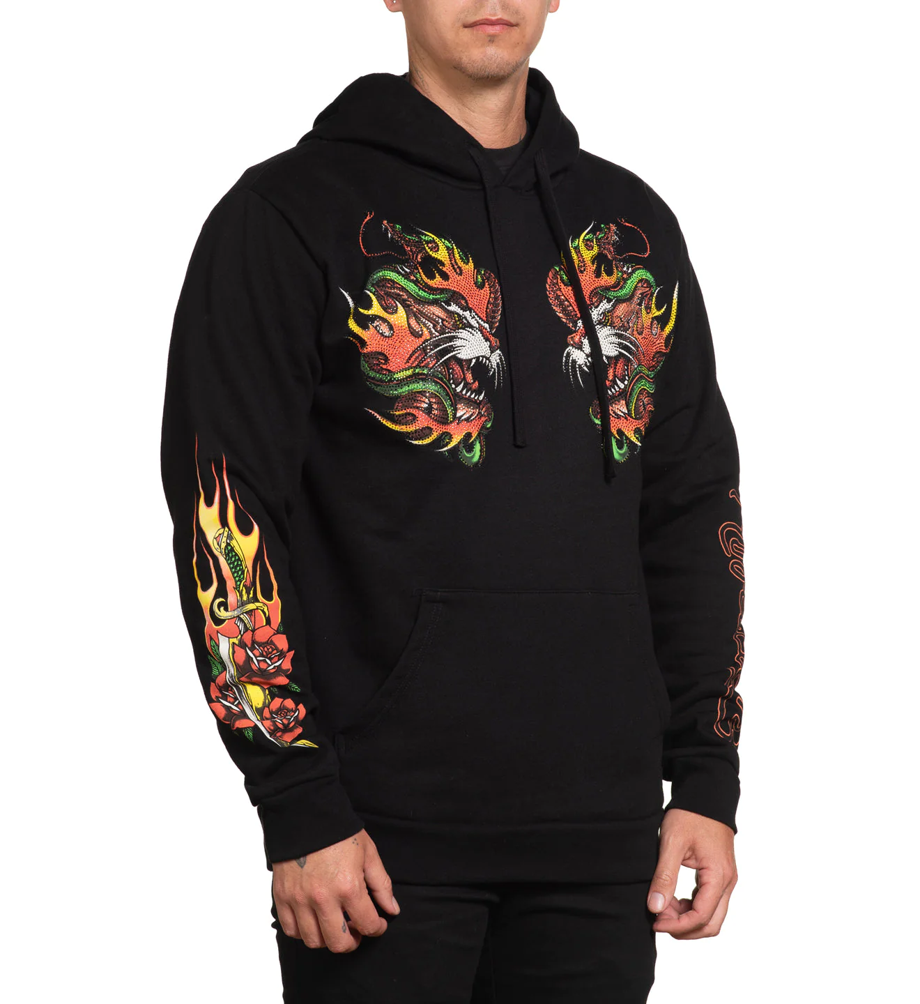 Affliction Fire Guide Po Hoodie Black photo