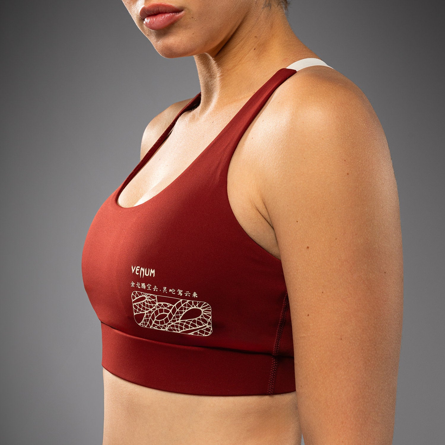 Жіночий спортивний бюстгальтер Venum Serpenti Sport Bra Burgundy Ivory