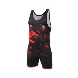 Борцівське трико Peresvit Turmoil Adults Wrestling Singlet Red Black ціна