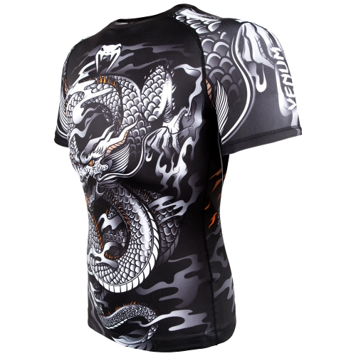 Рашгард Venum Dragons Flight Rashguard Short Sleeves Black цена