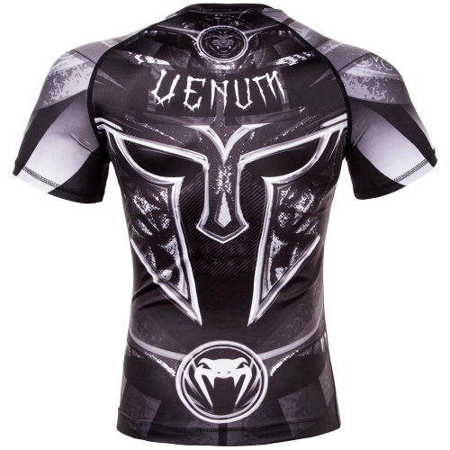 Рашгард Venum Gladiator 3.0 Rashguard Black White Short Sleeves фото